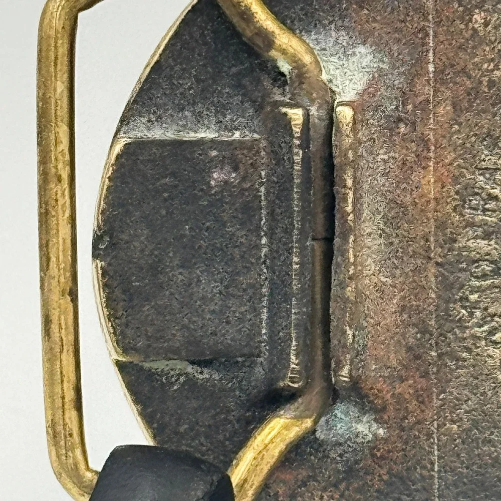 Vintage Odessa Babbitt Bearing Co Solid Brass Belt Buckle‎ Industrial Texas Oil